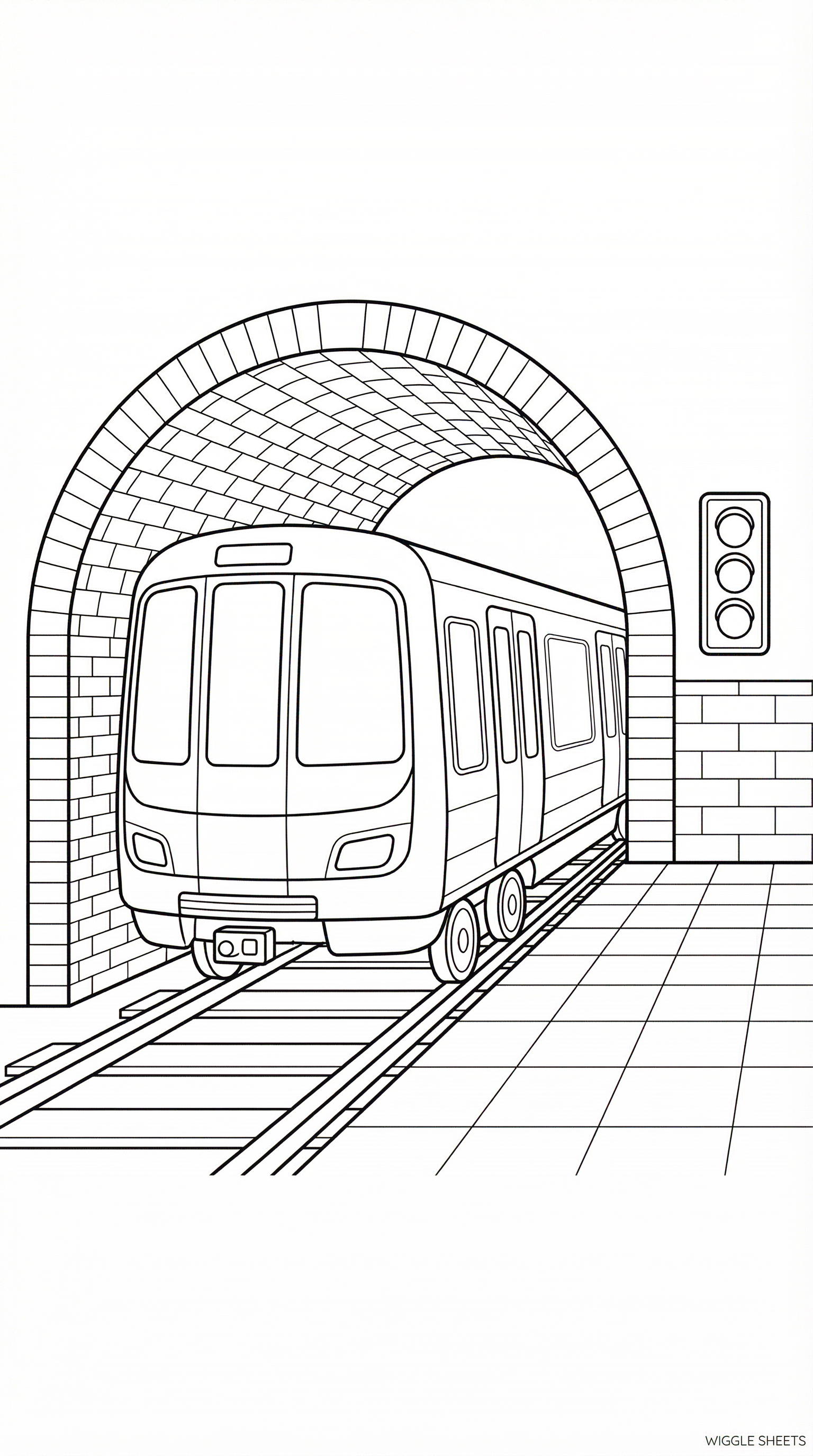 Subway Tracks Coloring Page